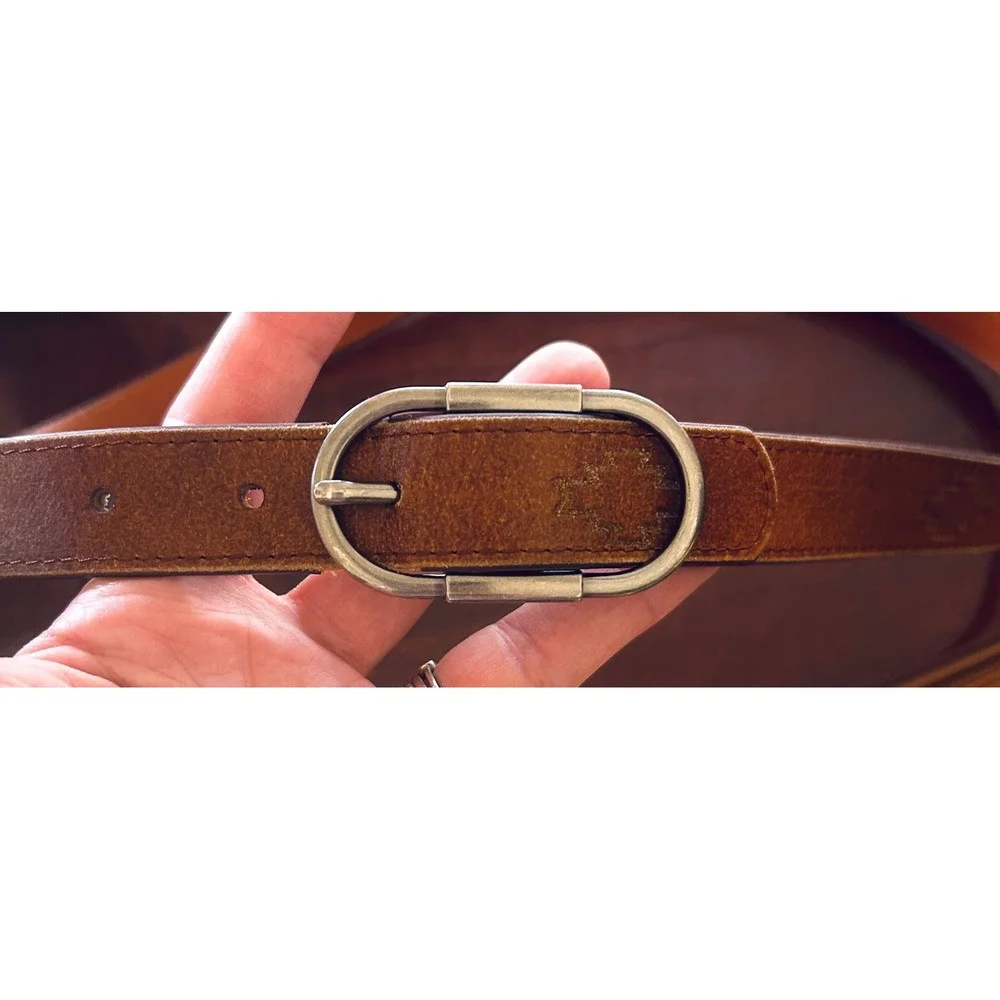 Distressed Genuine Leather Large Brown Belt Southwestern Western Cowboy Handmade